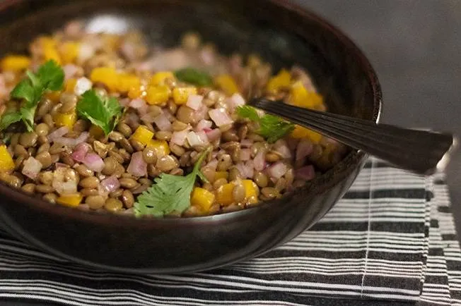 lentilha cozida rica em fibras