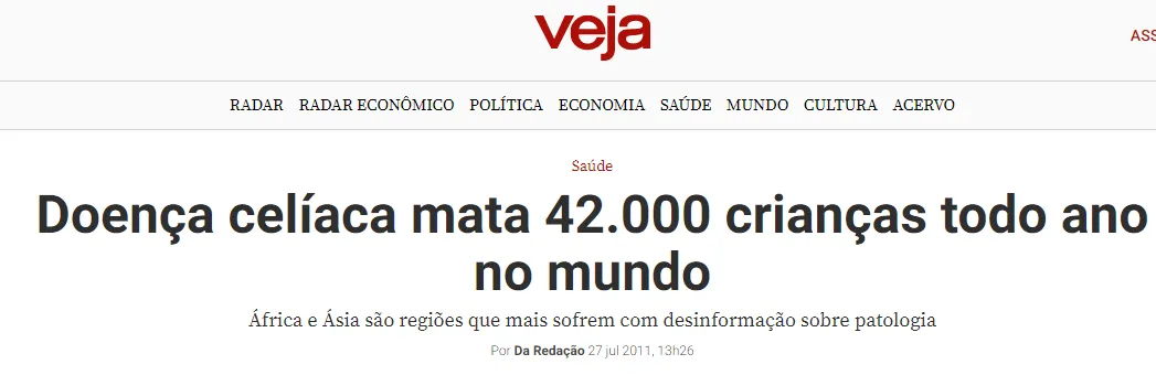 Dado sobre doença celíaca